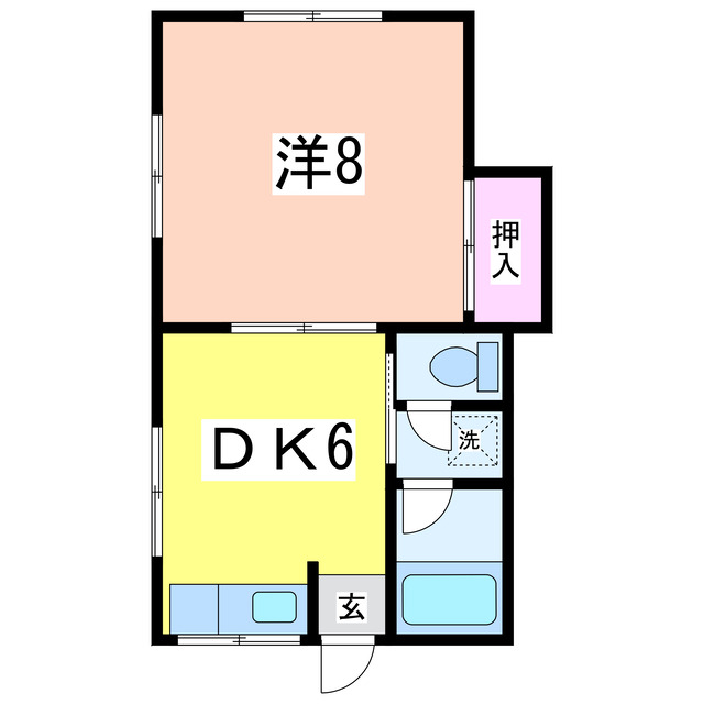 新潟市中央区関屋浜松町のアパートの間取り