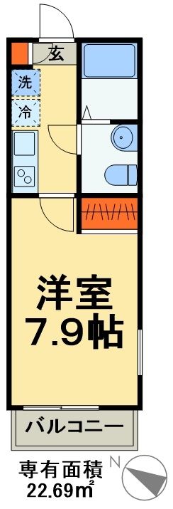 千葉県松戸市稔台１（アパート）の賃貸物件の間取り