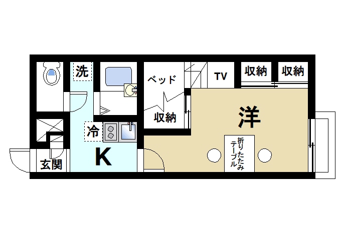 木津川市木津のアパートの間取り