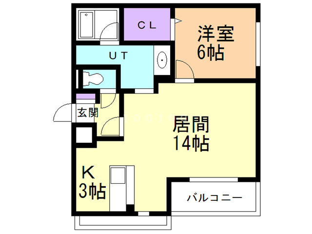 札幌市北区北三十二条西のマンションの間取り