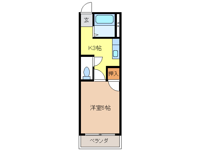 岐阜市粟野西のアパートの間取り