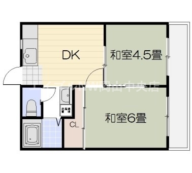 岡山市北区神田町のマンションの間取り