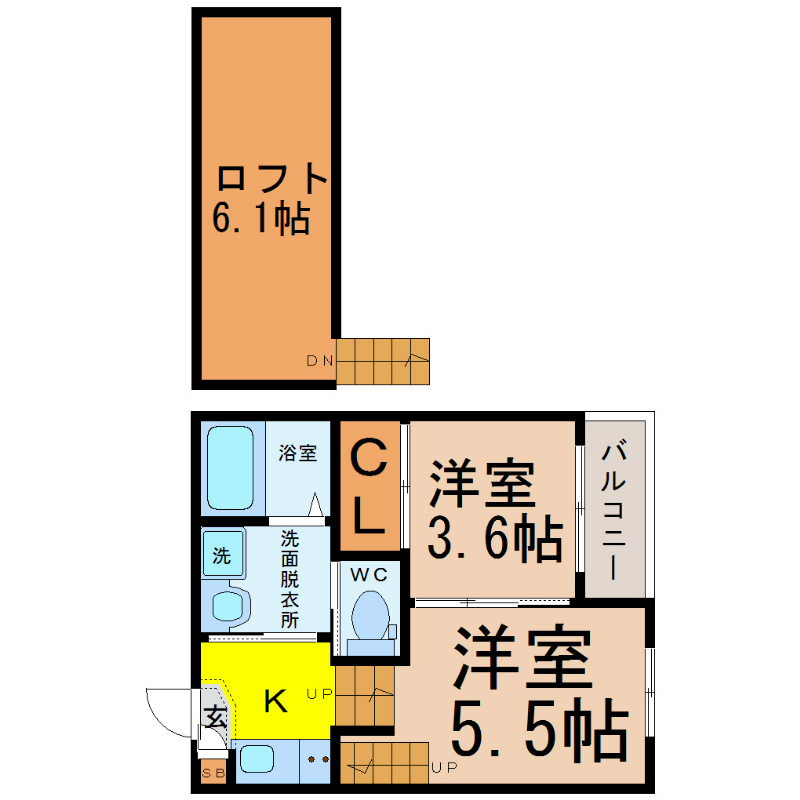 名古屋市中村区松原町のアパートの間取り