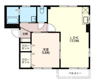 松本市梓川倭のアパートの間取り