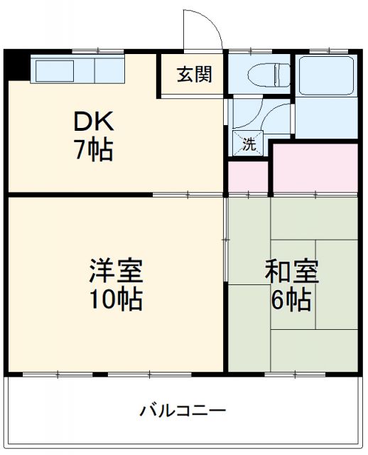 福岡市東区多の津のマンションの間取り