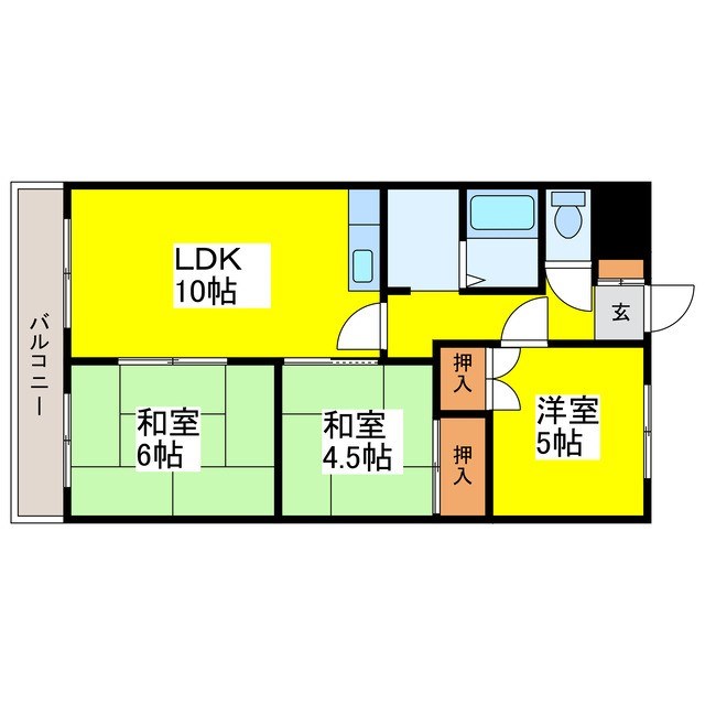 札幌市東区本町二条のマンションの間取り