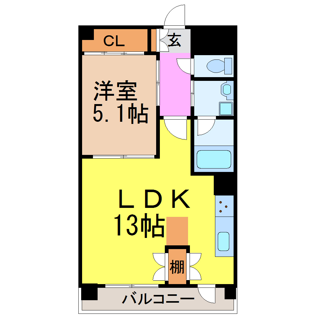 名古屋市瑞穂区高田町のマンションの間取り