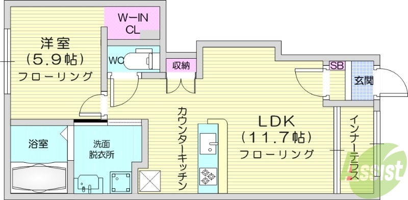 青山2丁目アパートA棟新築工事の間取り