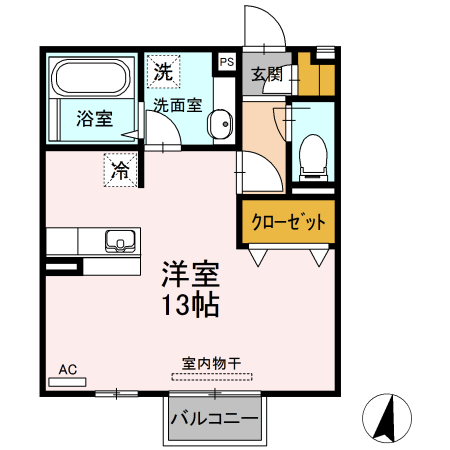 【福山市御幸町大字上岩成のアパートの間取り】