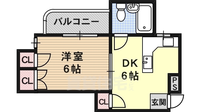 向日市物集女町のマンションの間取り