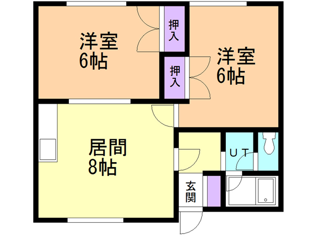 苫小牧市北光町のアパートの間取り