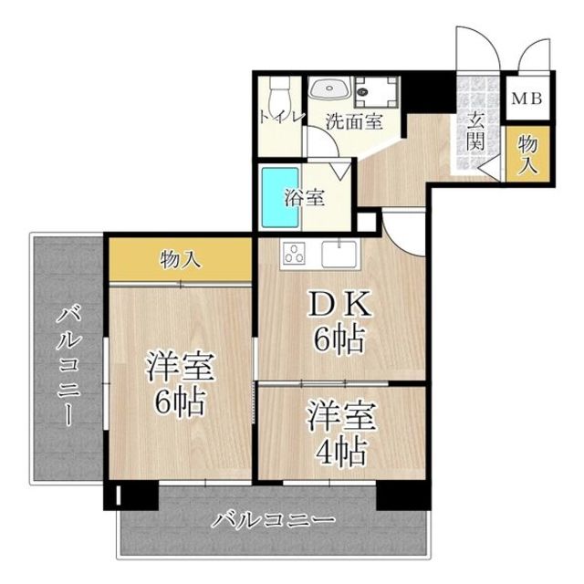 大阪市港区築港のマンションの間取り