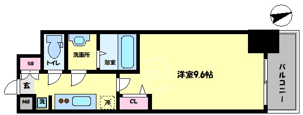 ソルテラスNAMBAフロントの間取り