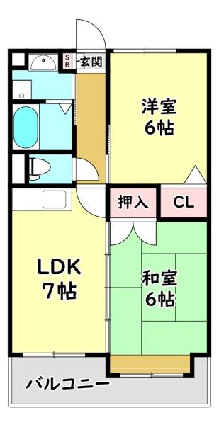 守口市西郷通のマンションの間取り