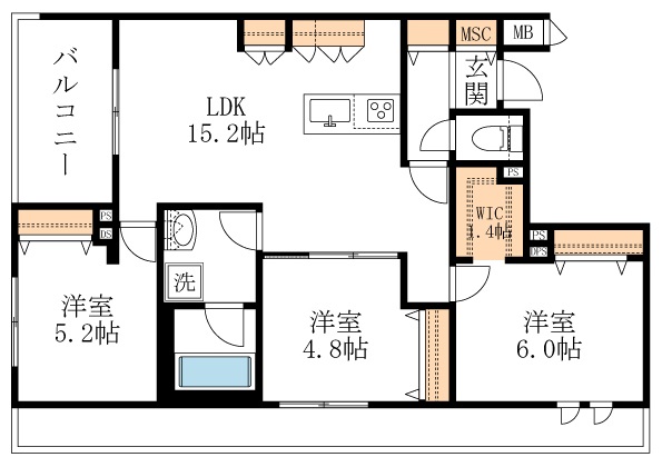 志木市幸町のマンションの間取り