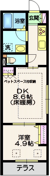 大田区大森南のマンションの間取り