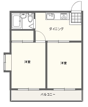 【川崎市川崎区浜町のマンションの間取り】