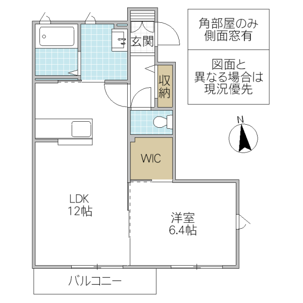 水戸市千波町のアパートの間取り