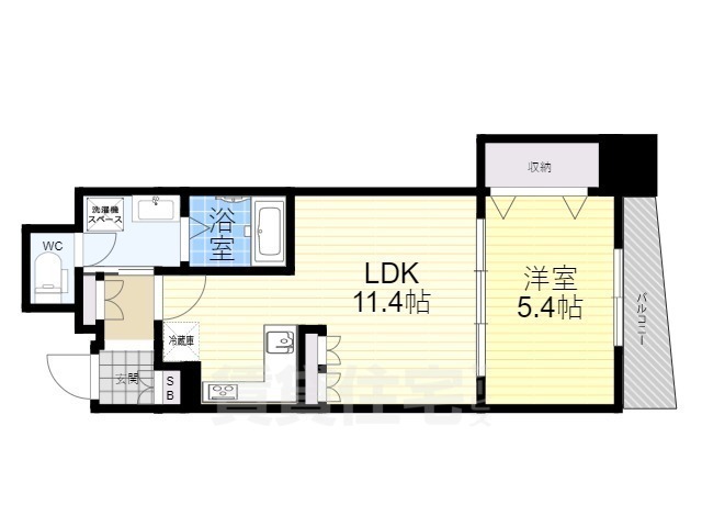 京都市上京区寺之内竪町のマンションの間取り