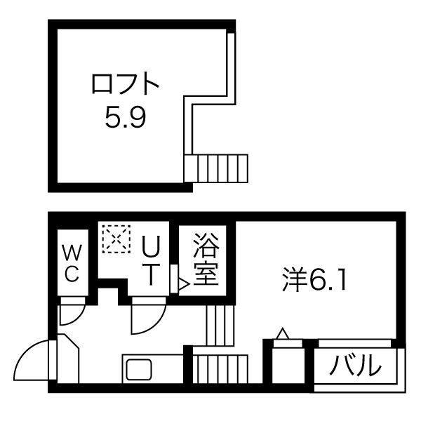 名古屋市北区長田町のアパートの間取り