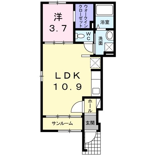 中間市岩瀬のアパートの間取り