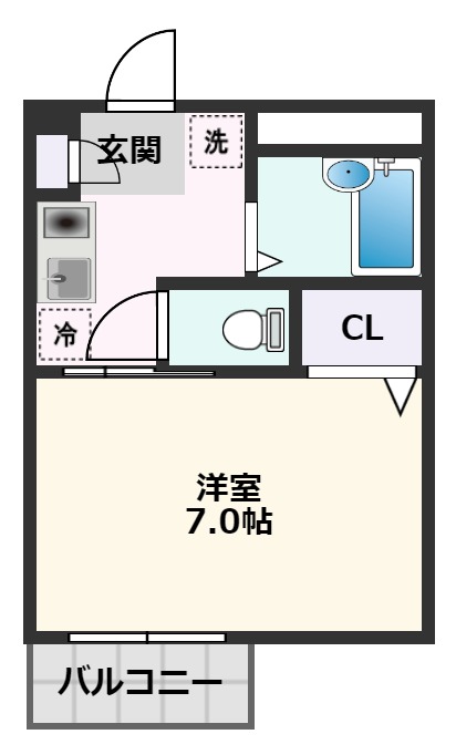 吹田市佐井寺南が丘のアパートの間取り