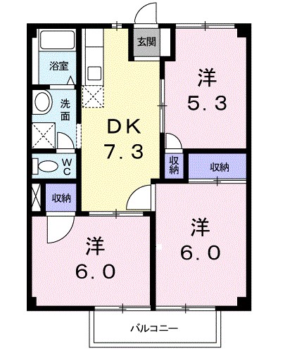 【土浦市摩利山新田のアパートの間取り】