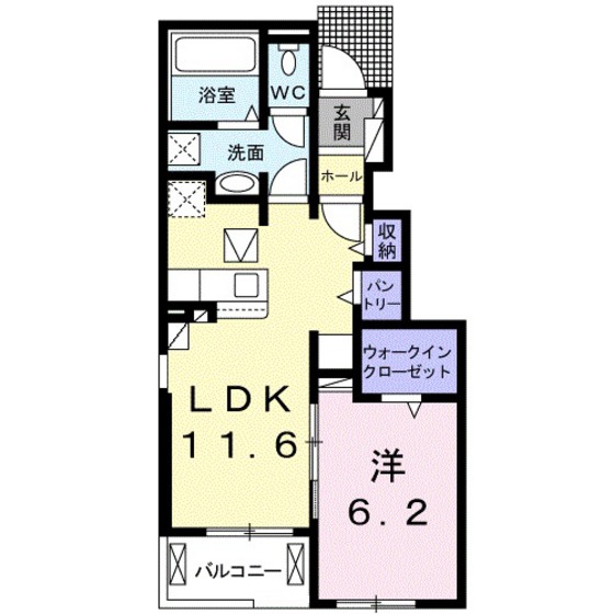 東広島市西条中央のアパートの間取り