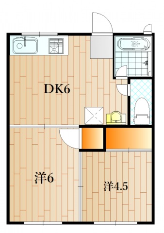 下関市勝谷新町のアパートの間取り