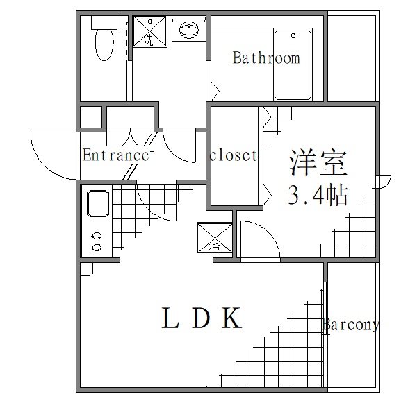 荒川区荒川のマンションの間取り