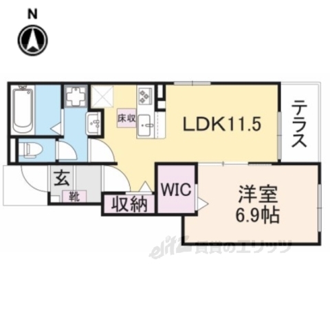 丹波市氷上町石生のアパートの間取り