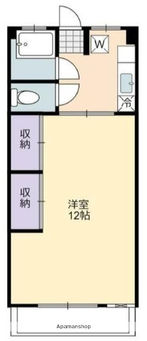 小田急小田原線 本厚木駅 徒歩7分 3階建 築53年の間取り写真