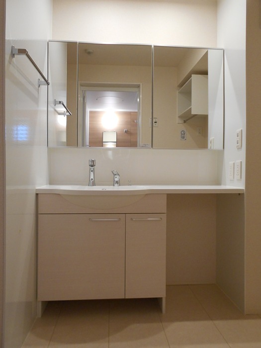 洗面設備　シャワー付き洗面台です。