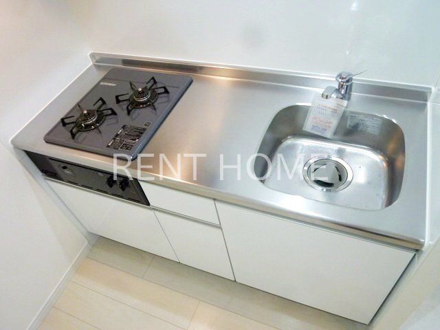 キッチン　２口ガスコンロのシステムキッチンです。