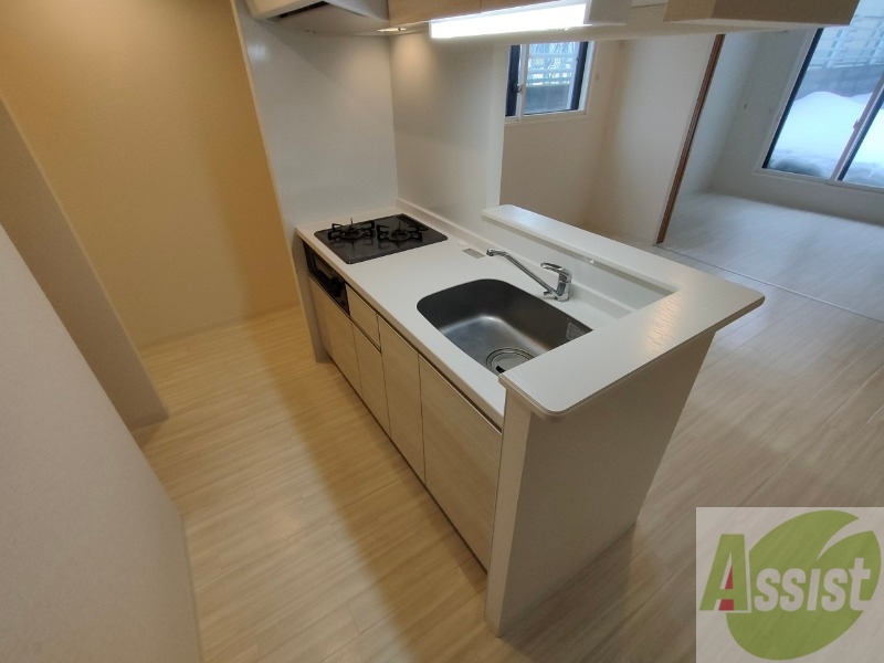 キッチン　２口システムキッチンなので、すぐお料理に使えます！