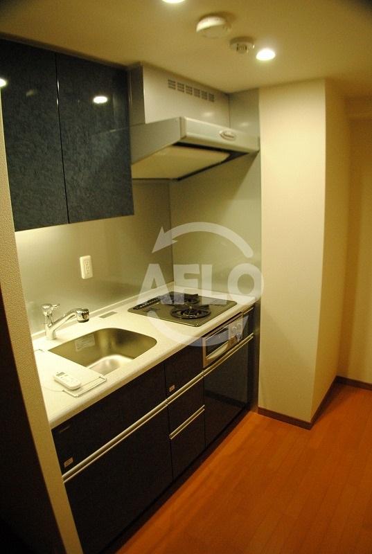 キッチン　リーガル新福島　2口ガスシステムキッチン（グリル付き）