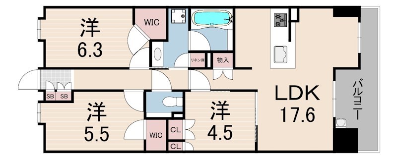 パークシュロス芦屋の間取り写真