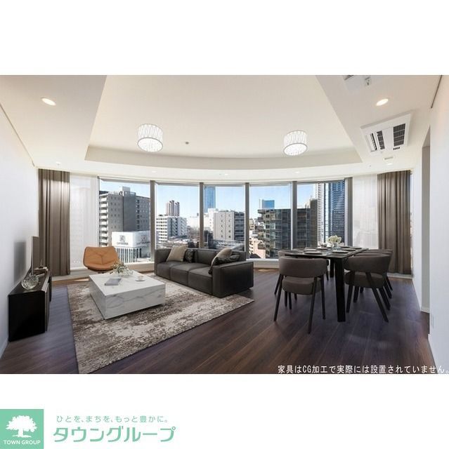 居室・リビング　家具・調度品等はCG 加工です。実際の賃貸住居には含まれま…