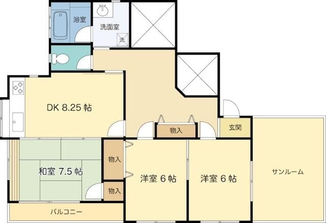 小田急江ノ島線 大和駅 徒歩12分 2階建 築35年の間取り写真