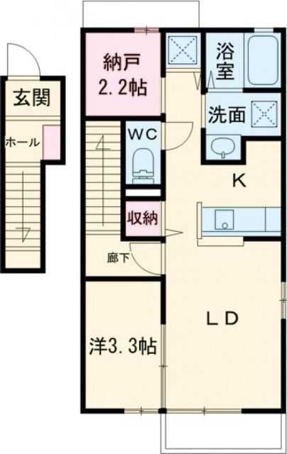 ＪＲ常磐線 赤塚駅 徒歩9分 2階建 築18年の間取り写真