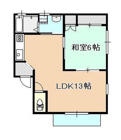 ＪＲ宇野線 迫川駅 徒歩20分 2階建 築28年の間取り写真