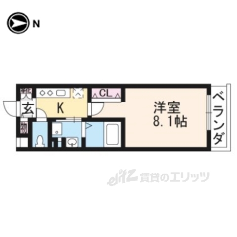 ベラジオ西陣聚楽2404の間取り写真