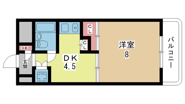 阪急宝塚線 庄内駅 徒歩11分 8階建 築39年の間取り写真