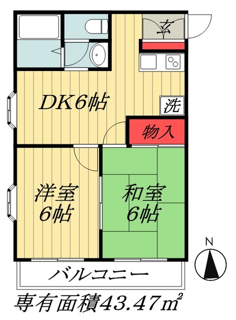 ＪＲ総武線 本八幡駅 徒歩12分 2階建 築35年の間取り写真