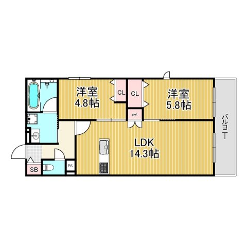 HEBEL MAISON 甲東園の間取り写真