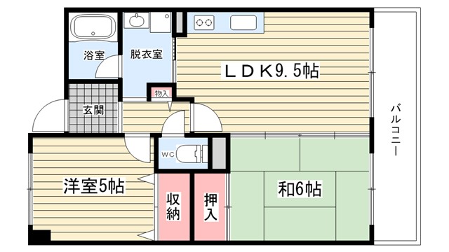 阪急宝塚線 蛍池駅 徒歩13分 5階建 築32年の間取り写真
