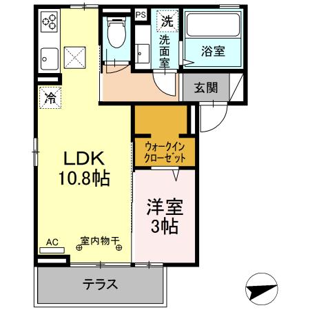 甲府市武田のアパートの間取り