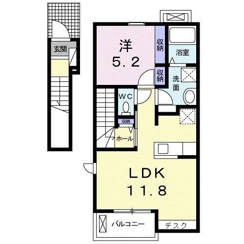 和歌山市北島のアパートの間取り