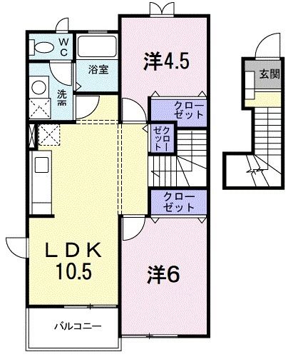 今治市別名のアパートの間取り