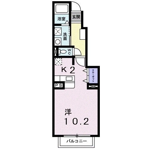 熊本県熊本市中央区坪井６（アパート）の賃貸物件の間取り